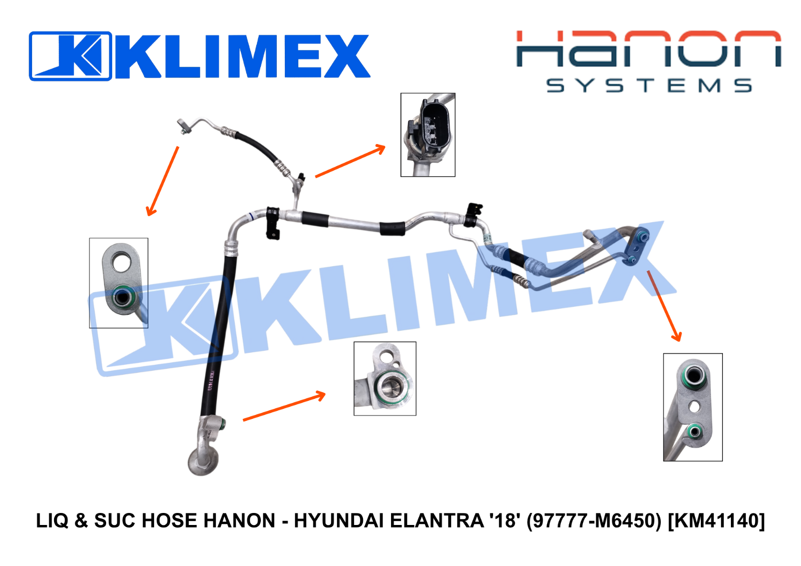 LIQ & SUC HOSE HANON - HYUNDAI ELANTRA '18' (97777-M6450) [KM41140]