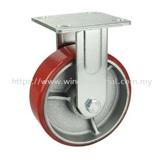 4" / 5" / 6" Red Polyurethane (PU) Cast Iron Castor