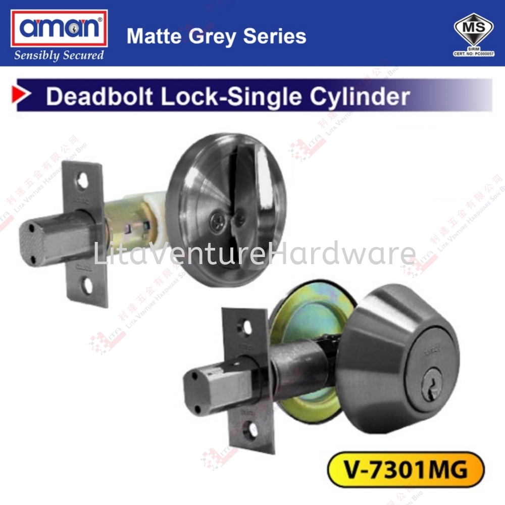 AMAN BRAND DEADBOLT LOCK SINGLE CYLINDER - V7301MG