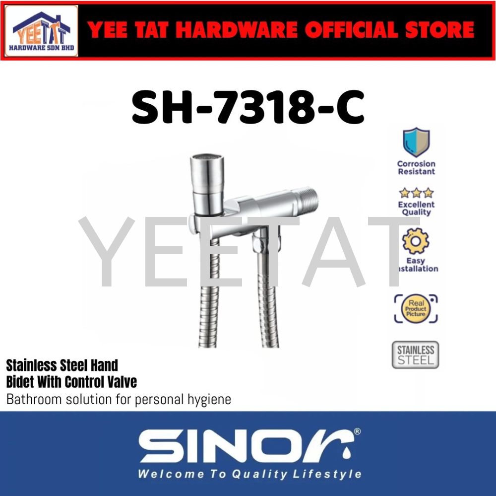 [ SINOR ] SH-7318-C PREMIUM BATHROOM HAND BIDET TOILET SPRAY WITH CONTROL VALVE