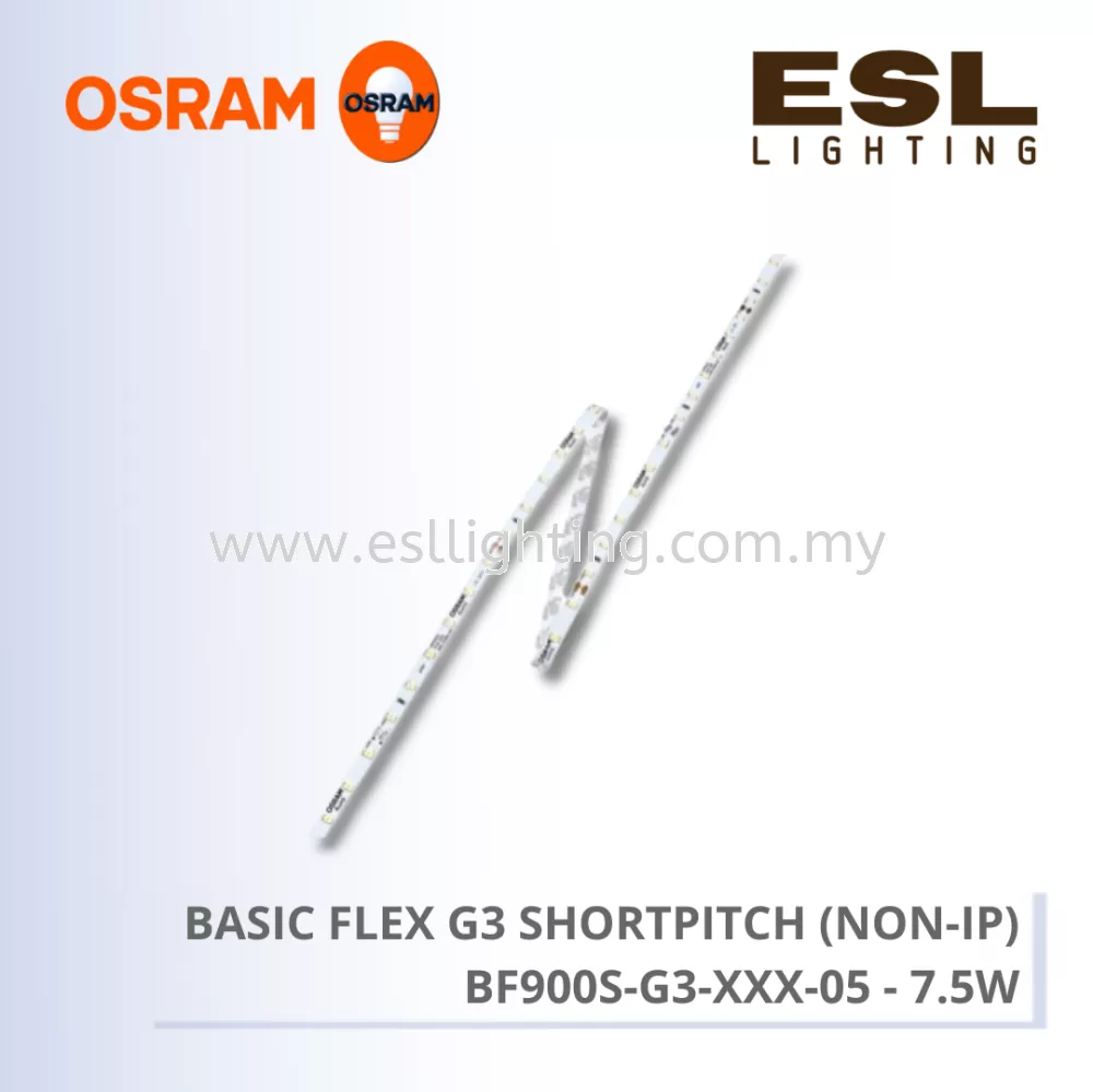 OSRAM BASIC FLEX G3 SHORTPITCH (NON-IP) 24V 7.5W per meter (34W) - BF900S-G3-830-05 