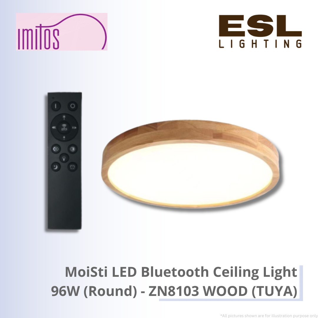 IMITOS MoiSti LED Bluetooth Ceiling Light 96W (Round) - ZN8103 WOOD (TUYA)