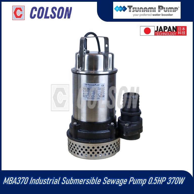 TSUNAMI MBA370 / MBA370A Industrial Submersible Sewage Pump 0.5HP 370W (Auto/manual)
