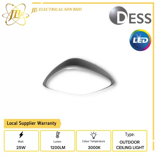 DESS GL16201 25W 240V 1200LM 3000K OUTDOOR CEILING LIGHT