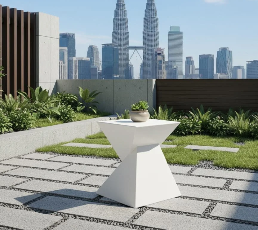 Best Fiberglass Side Table Supplier Malaysia 马来西亚最佳玻璃钢茶几桌子供应商 Pembekal Meja Sisi Gentian Kaca Terbaik Malaysia