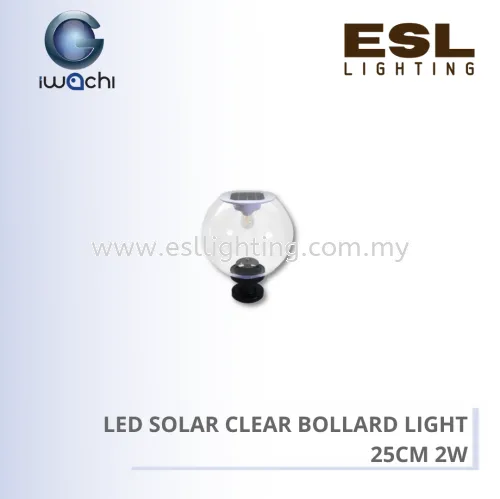 IWACHI LED SOLAR CLEAR BOLLARD LIGHT  25CM 2W