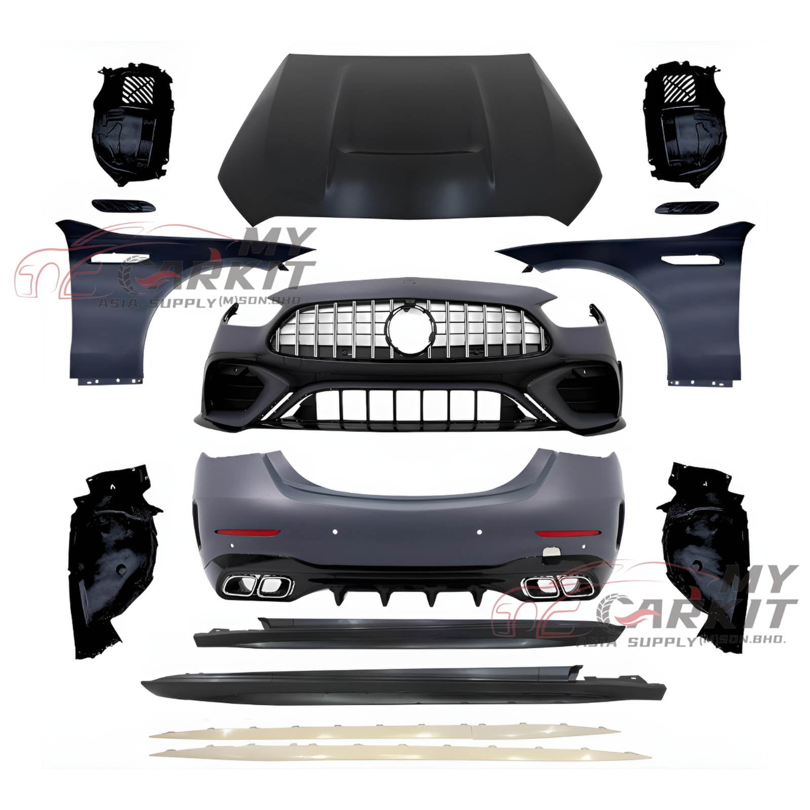 MERCEDES BENZ C CLASS W206 2023 – PRESENT CONVERSION 1:1 C63 WIDE BODY KIT BUMPER SET