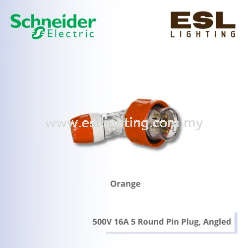 SCHNEIDER S56 Series & 66 Series 500V 16A 5 Round Pin Plug, Angled - S56PA516EO_G15