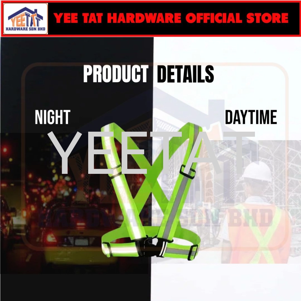 Adjustable Safety Vest Fluorescent Green And Orange / Cycling & Running Visibility / Reflective Safety Belt