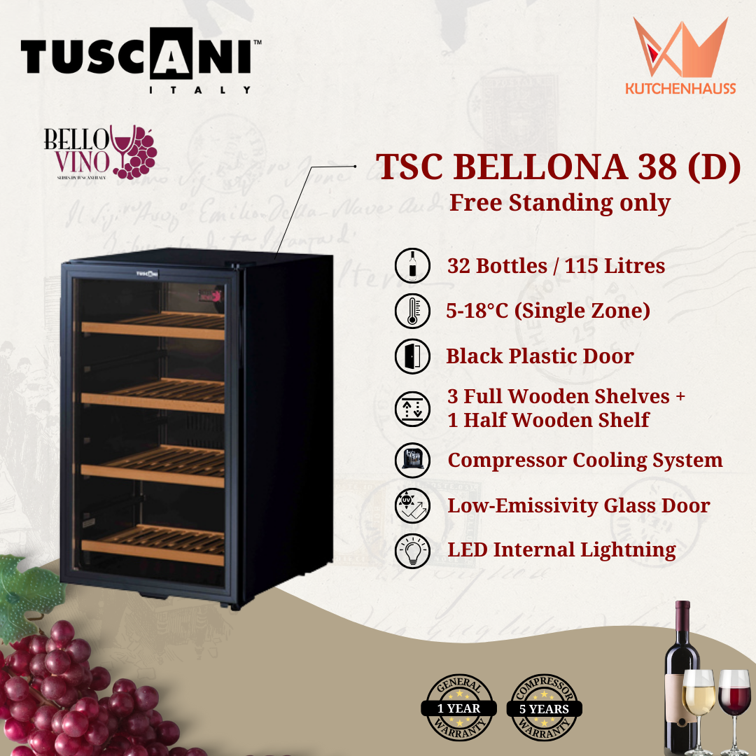 TUSCANI - 32 Bottles Wine Chiller Bello Vino TSC BELLONA 38 (D)