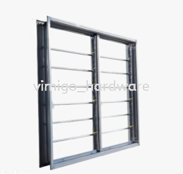 Window Frame with Nako 4' x 4' 2 Leaf Metal Window Frame