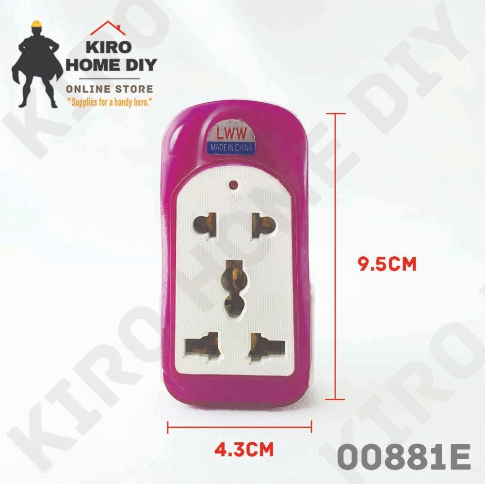 PH 084 - Portable Power Outlet/ Adapter Wall Socket Travel Portable Extension Outlet Converter Plug Socket聽- 00881E