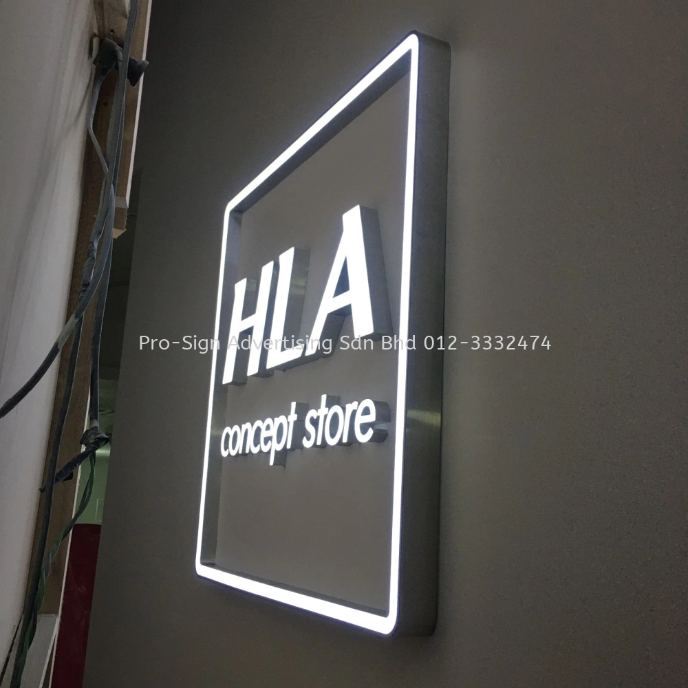 3D RIMLESS BOX UP LED FRONT LIT COUNTER SIGNAGE (HLA CONCEPT STORE, KLCC, 2020)