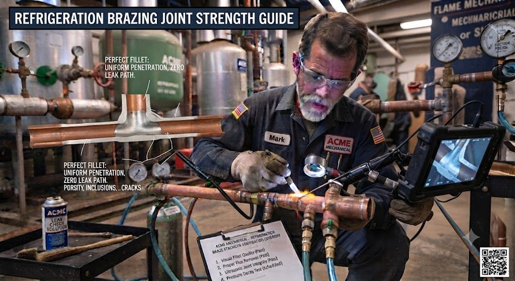 HVAC copper pipe brazing joint durability