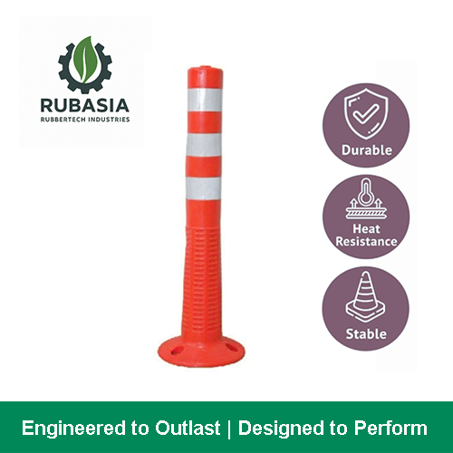 750mm bollard post | polyethylene bollard post | orange flexible bollard | impact resistant bollard | heavy duty bollard post