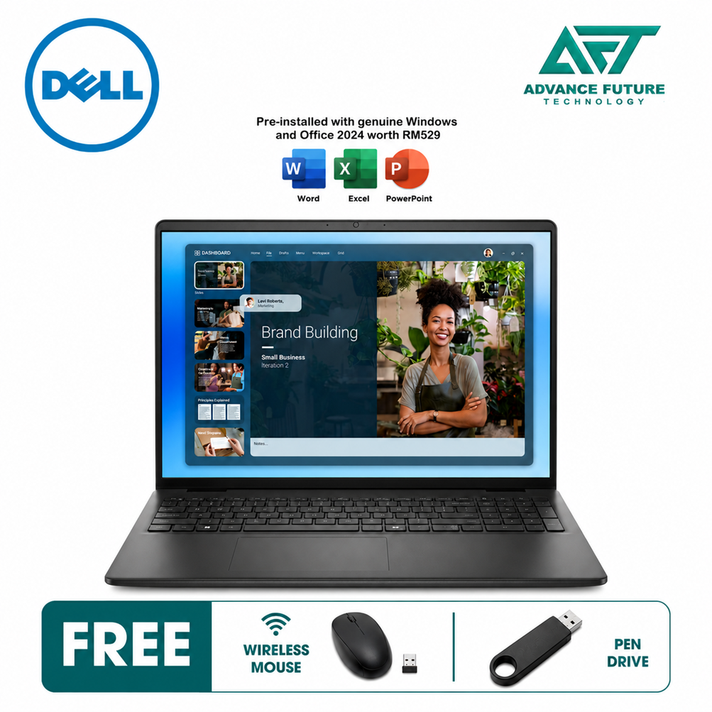 Dell 16 DC16250-C5120u-16-512-W11H 16" 2K Laptop Black ( Intel Core 5 120U ,16GB, 512GB SSD, Intel, W11, H&S 2024&M365 )