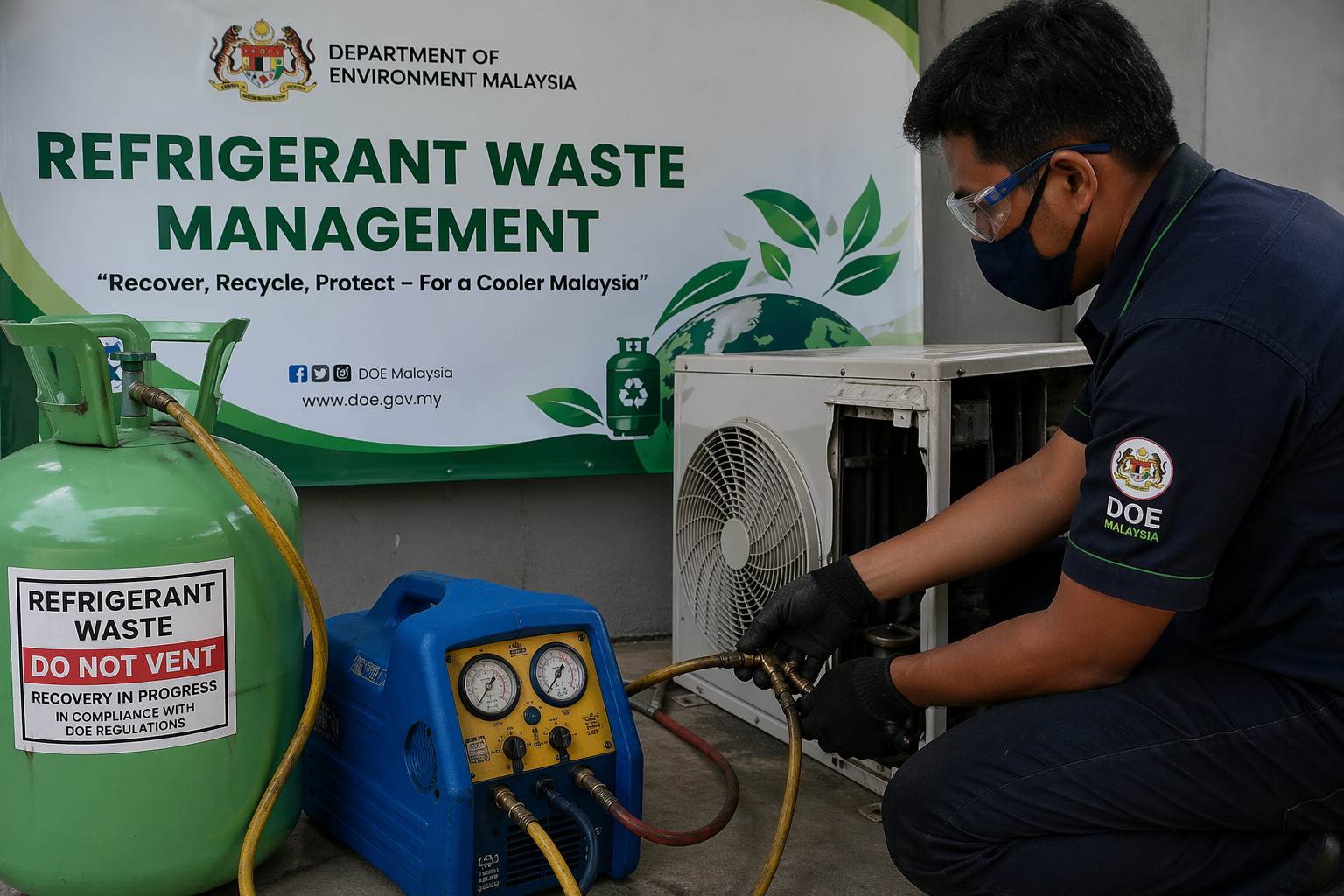 DOE refrigerant waste management Malaysia