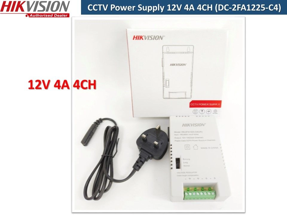 HIKVISION Switching Power Supply 12V 4A 4CH / 12V 5A 8CH - (DS-2FA1225-C4) / (DS-2FA1205-C8)