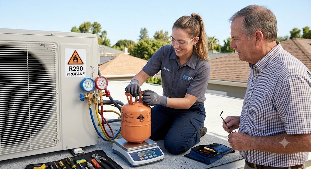 R290 HVAC charging procedure