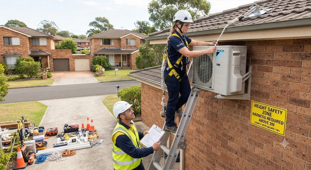 HVAC installation risk assessment height workk
