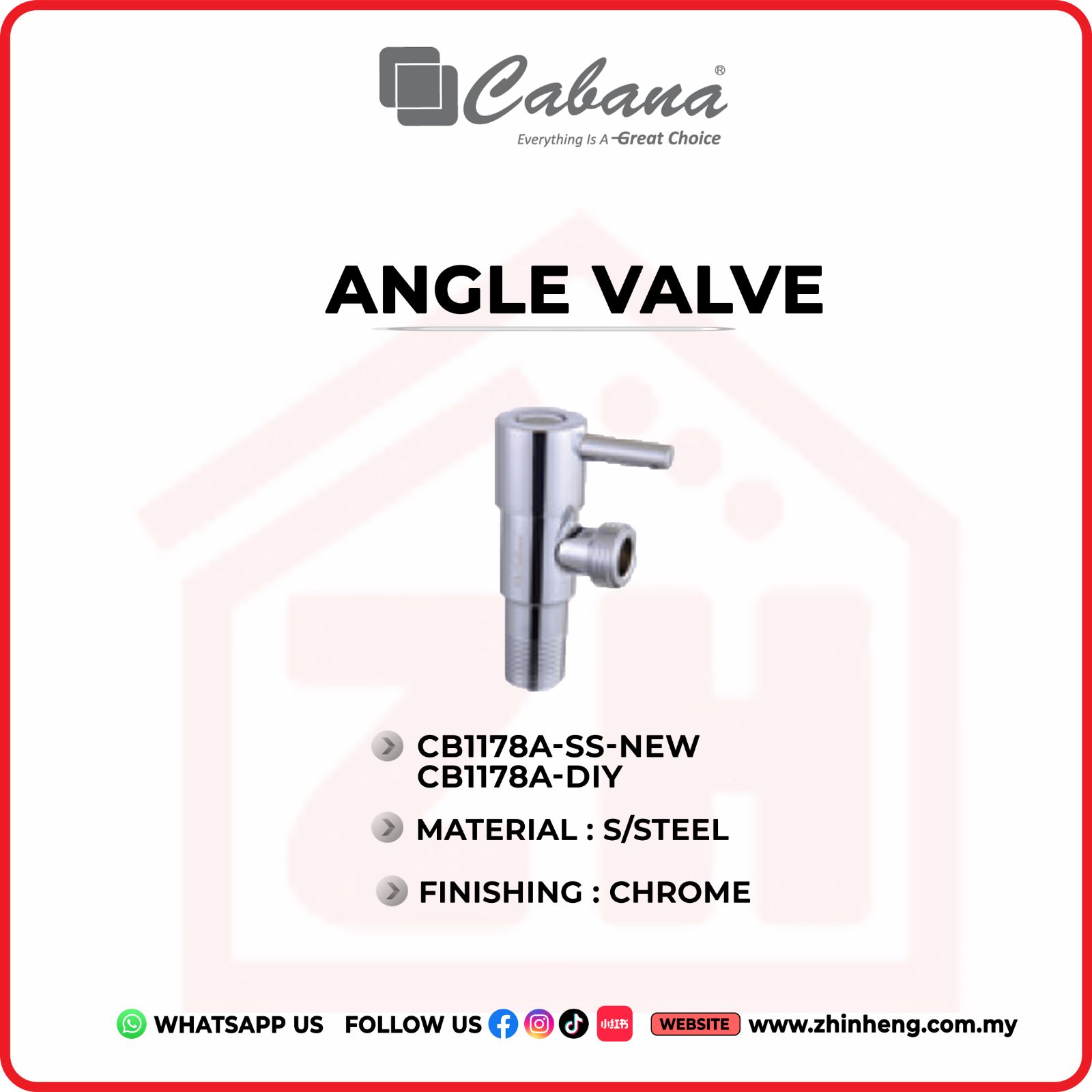CABANA ANGLE VALVE  CB1178A-SS-NEW & CB1178A-DIY
