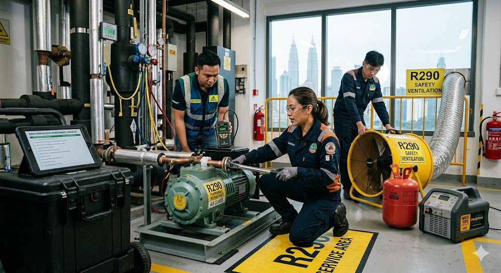 R290 compressor maintenance procedures