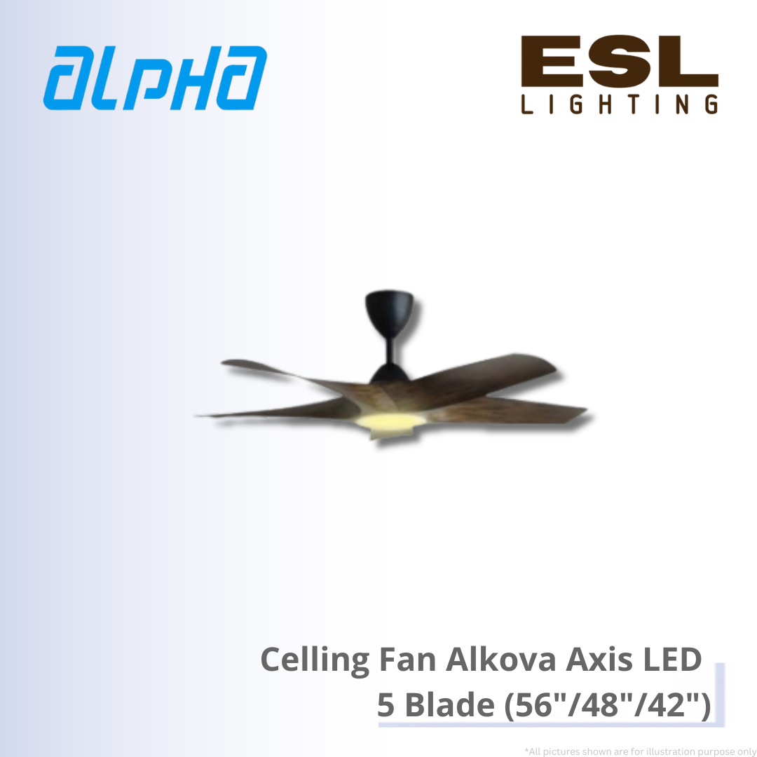 ALPHA Celling Fan Alkova Axis LED- 5 Blade (56"/48"/42")
