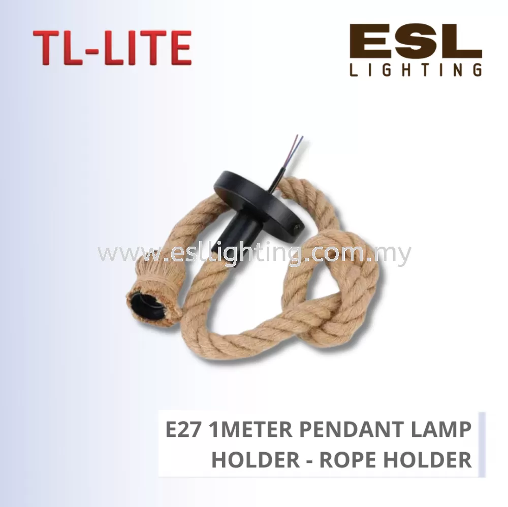 TL-LITE LAMP HOLDER - E27 1METER PENDANT LAMP HOLDER - ROPE HOLDER