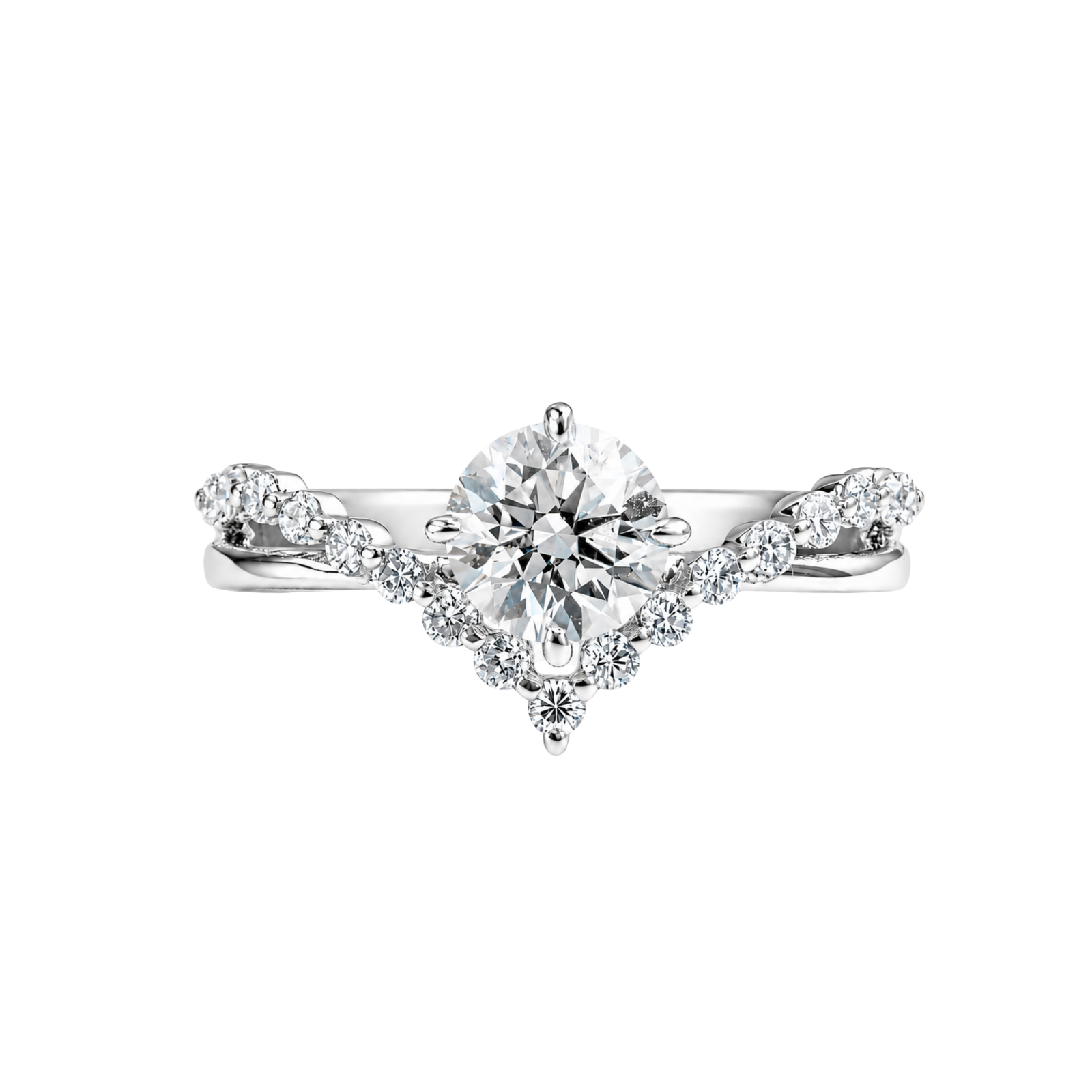 Roman & Co庐 Seraphine Crown Halo Engagement Ring