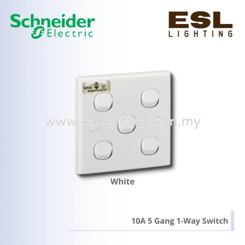 SCHNEIDER S-Classic 10A 5 Gang 1-Way Switch - E35_1_2AR_WE_G11