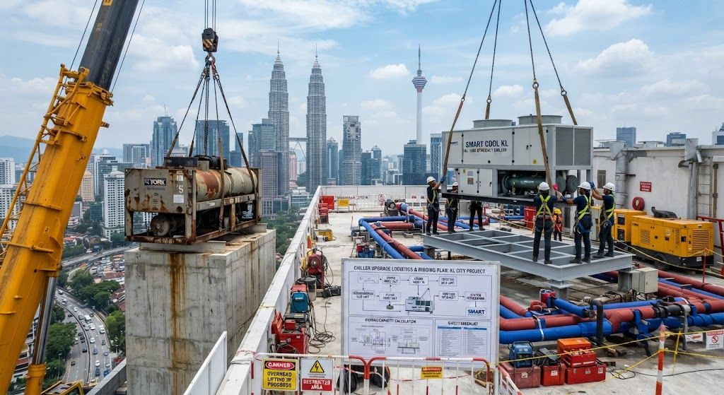 Heavy rigging for chiller upgrade Kuala Lumpur
