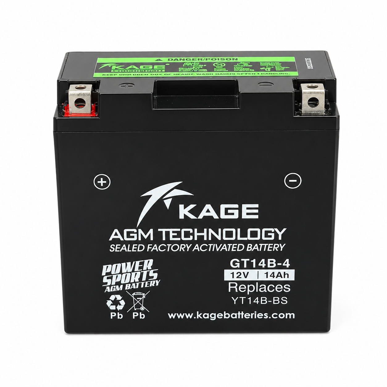 YT14B-BS KAGE - BATERI CBR1000/XJR-1300/ FJR-1300/1300 ES (2003-2018)/ FJR-1000-fzi–1000cc(2001-2005)/Raider/RaiderS–11854cc (2008-2017)/yosung ST7-700cc (2010-2013)/Ducati Monster 796 (2014)