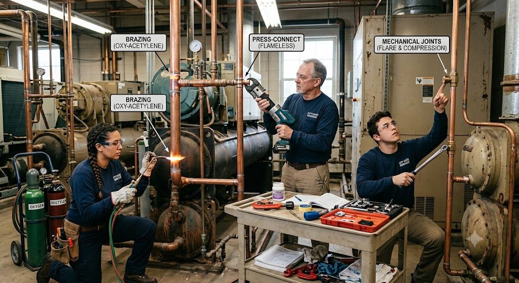 HVAC copper tubing installation methods