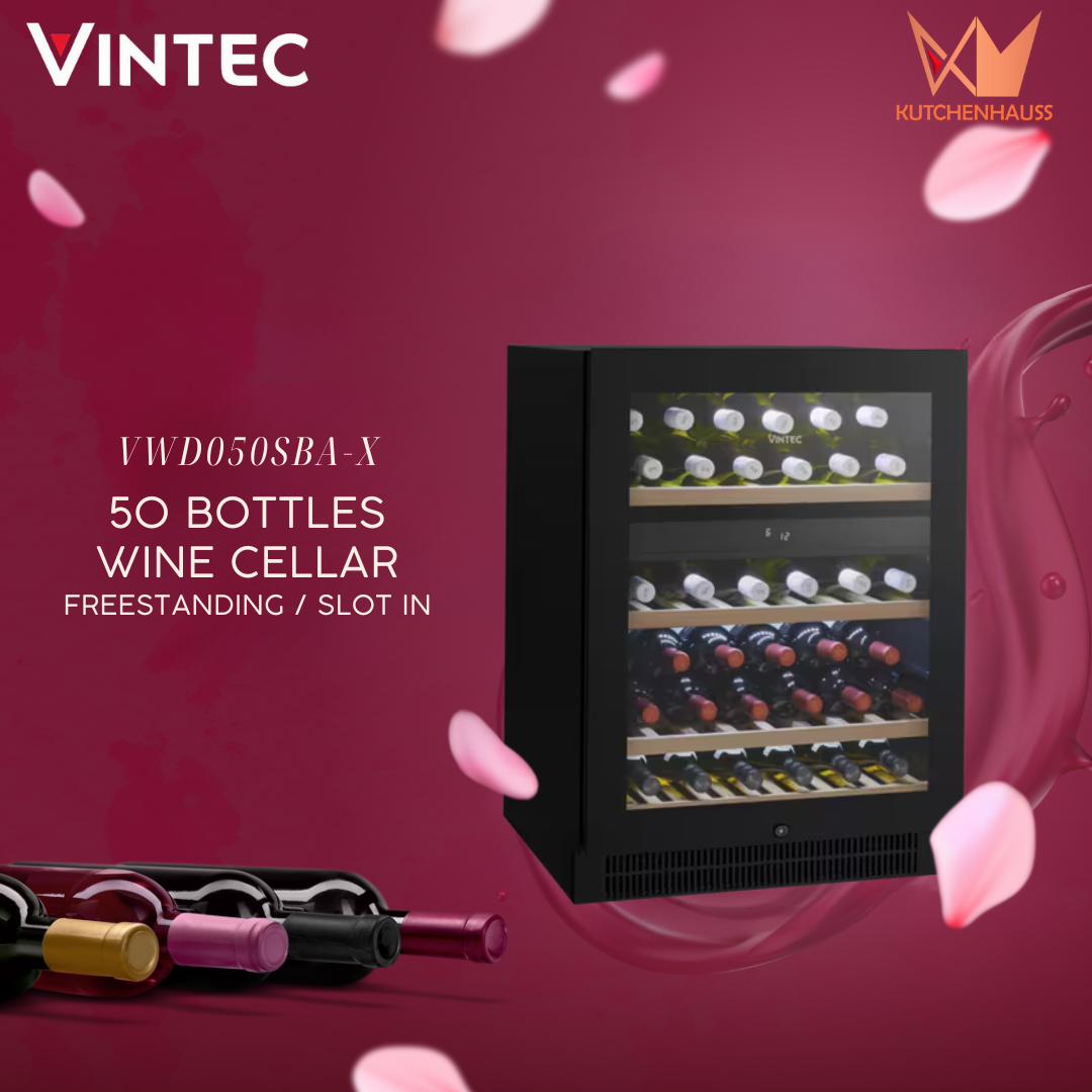VINTEC - 50 Bottles Freestanding Wine Chiller & Cellar | VWD050SBA-X