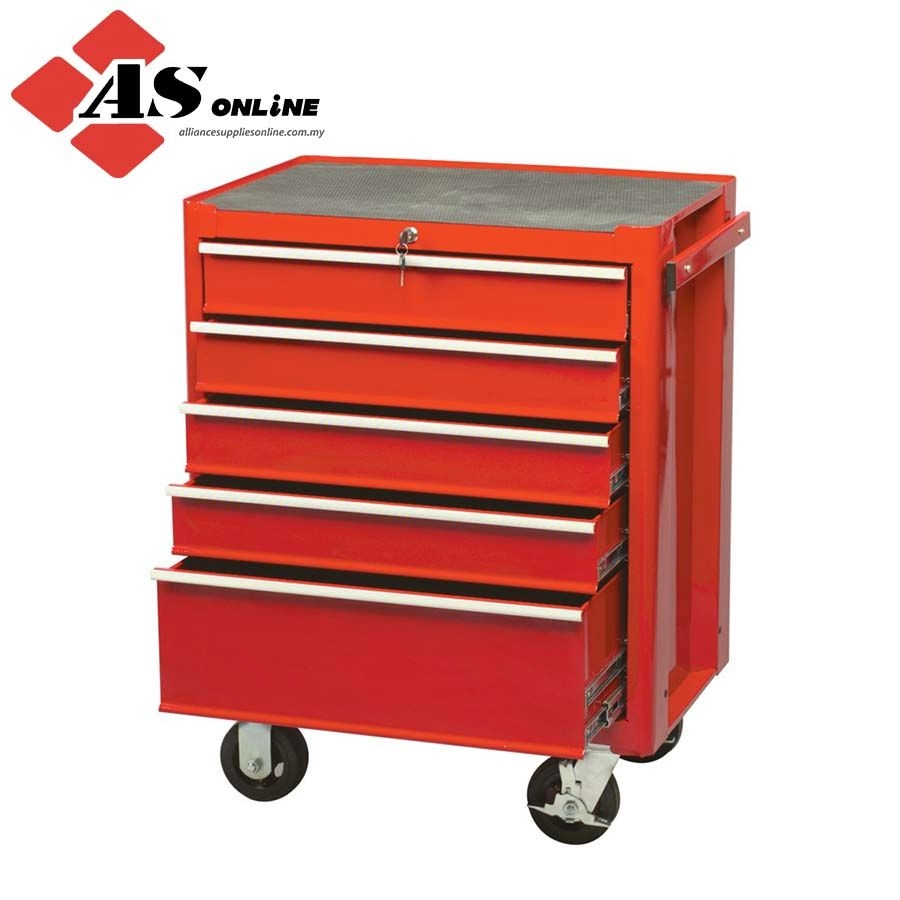 KENNEDY Roller Cabinet, Classic Range, Red, Steel, 5-Drawers, 890 x 690 x 460mm, 145kg Capacity / Model: KEN5945540K