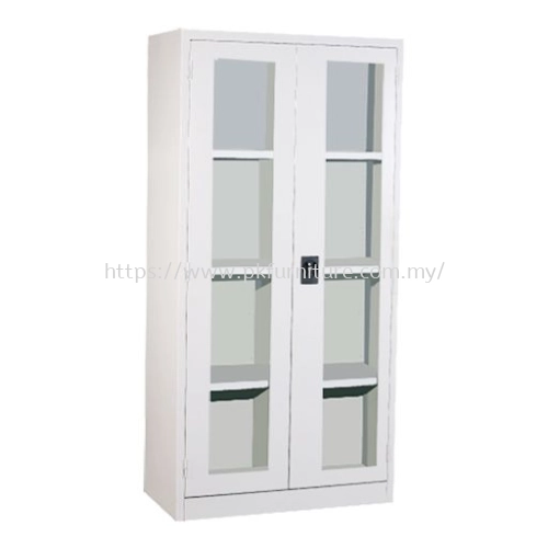 Steel Cupboard - PK-MC-2-GW-G1- FULL HEIGHT GLASS SWING DOOR CUPBOARD C/W 3PCS ADJUSTABLE SHELF