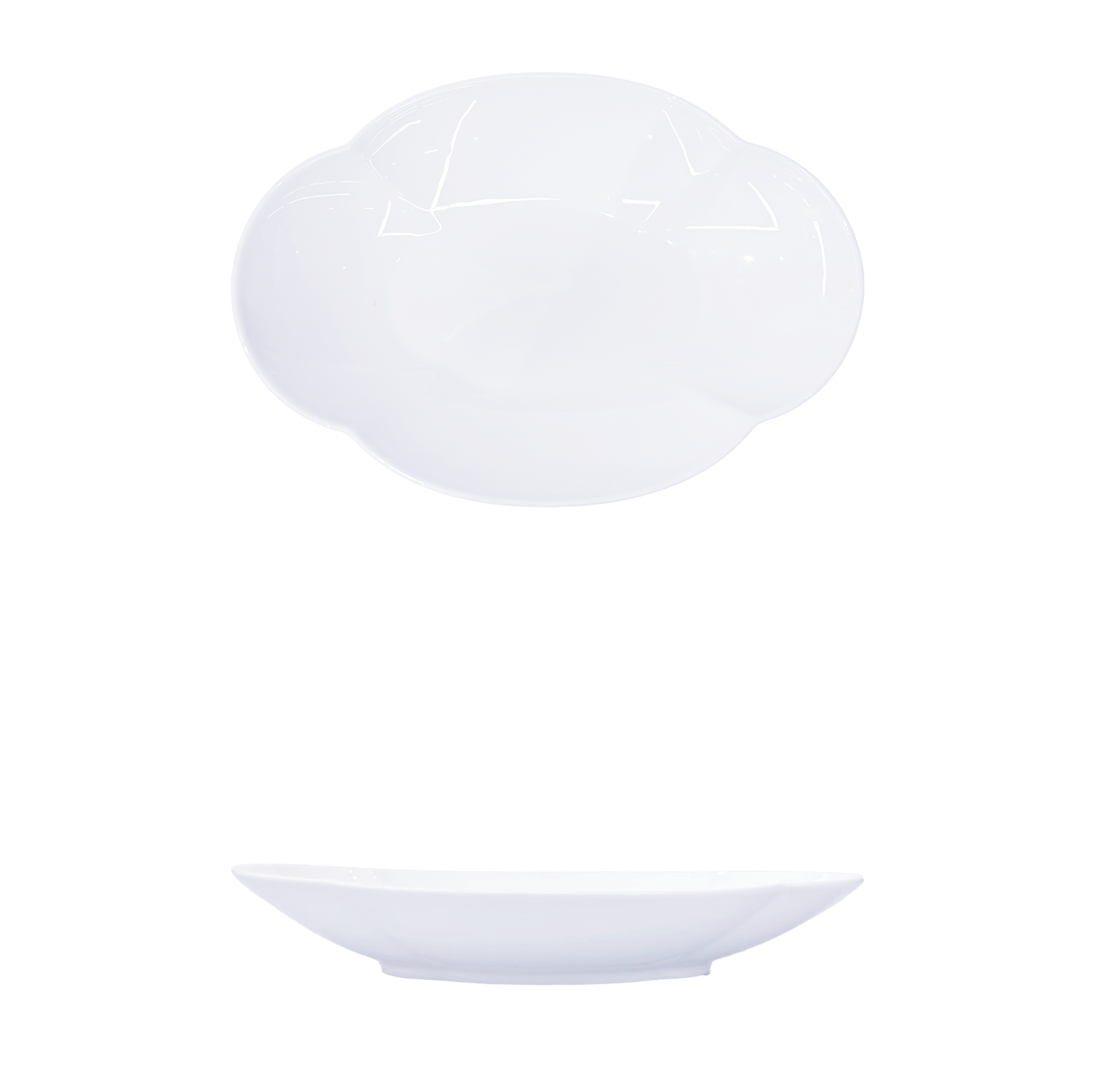 YGB-12'' -four-leaf-fish-plate-月光白12-四叶鱼盘