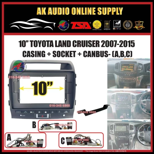 Toyota Land Cruiser J200 2007 - 2015 ( With LZ Canbus ) Android 10" Inch Android Casing + Socket