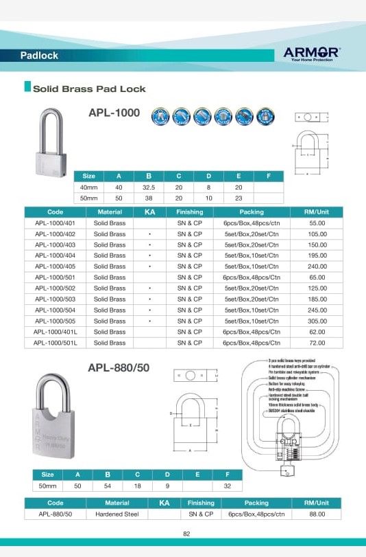 APL88050 PADLOCK armor