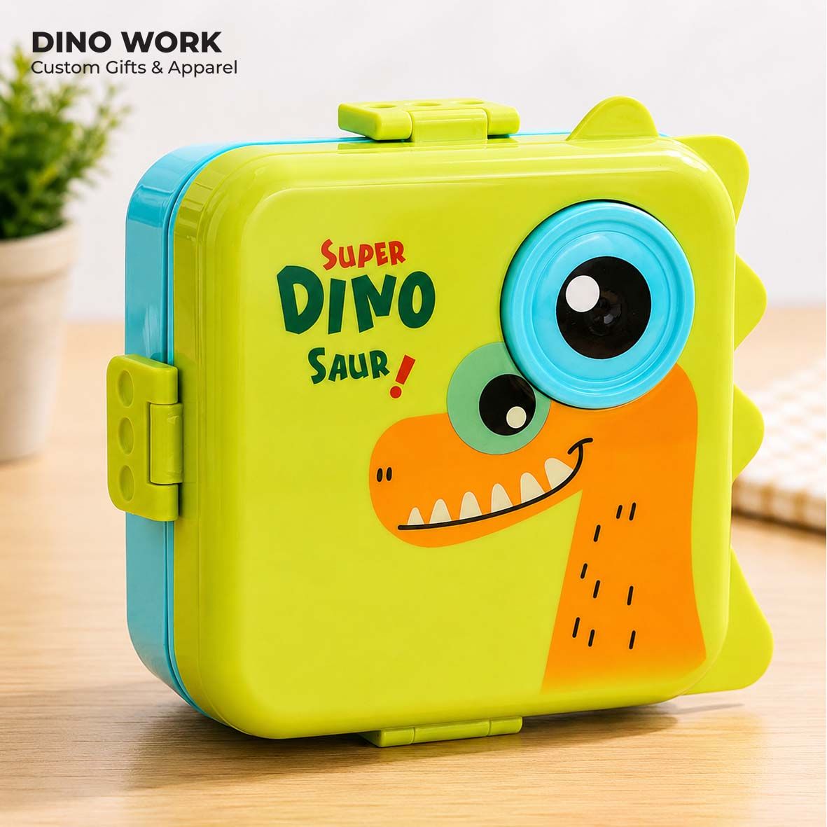 Dinosaur Lunch Box with Sauce Cup & Spoon