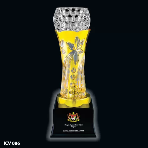 Elegant Golden Crystal Vase - ICV 086