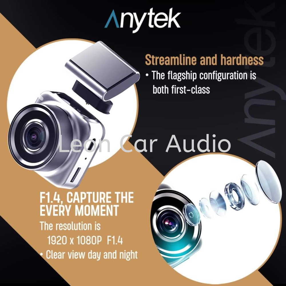 Leon anytek Q2M 2" ips 2 Way Lens 2k qhd dashcam recorder camera