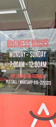 BUSINESS HOURS DIE CUT STICKER