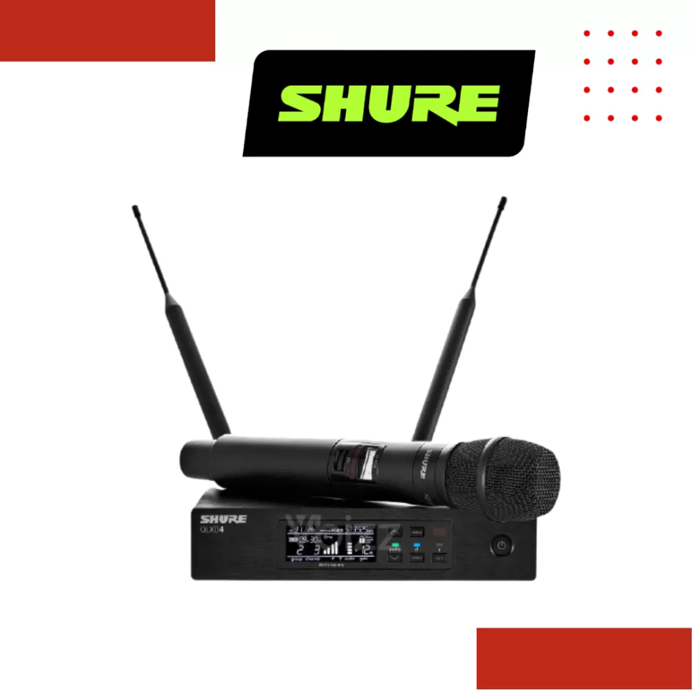 Shure QLXD24/KSM9HS Handheld Wireless Microphone System, QLXD4 Receiver, QLXD2 Transmitter with KSM9 capsule