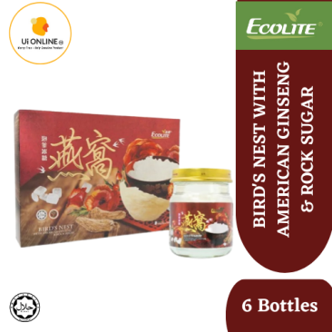 ECOLITE BIRD'S NEST WITH AMERICAN GINSENG & ROCK SUGAR 70ml x 6 bottles