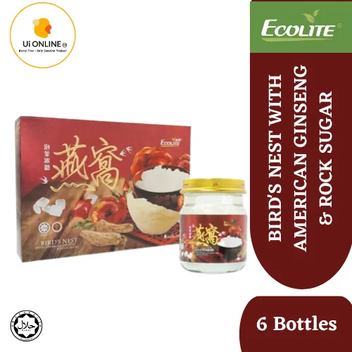 ECOLITE BIRD'S NEST WITH AMERICAN GINSENG & ROCK SUGAR 70ml x 6 bottles