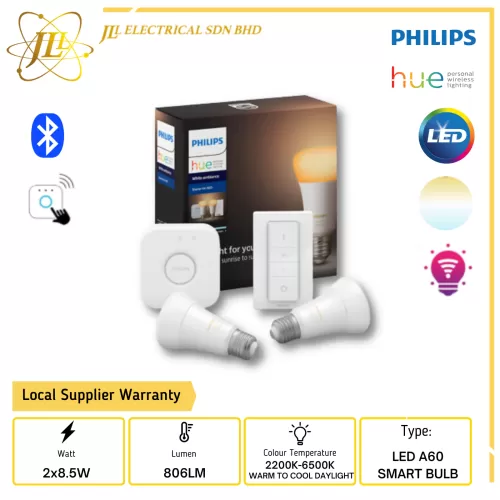 Philips Hue White Ambiance E27 Bluetooth (lot de 2)