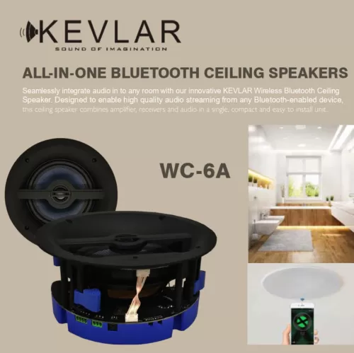Kevlar WC-6A Bluetooth Wireless Ceiling Speaker (PAIR)