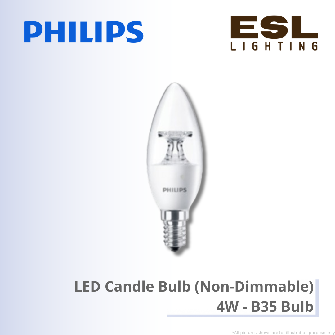 PHILIPS LED Candle Bulb (Non-Dimmable) 4W - B35 Bulb
