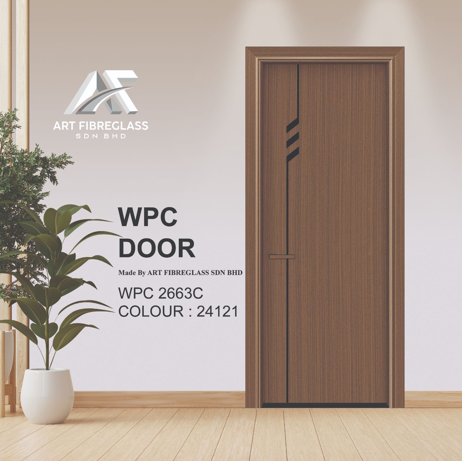 ART FIBRE WPC ALUMINIUM SWING DOOR - Craving Design WPC2663_24121